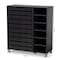 Baxton Studio Shirley Grey Finished 2-Door Shoe Storage Cabinet with Open Shelves 157-9561 - alternate 4